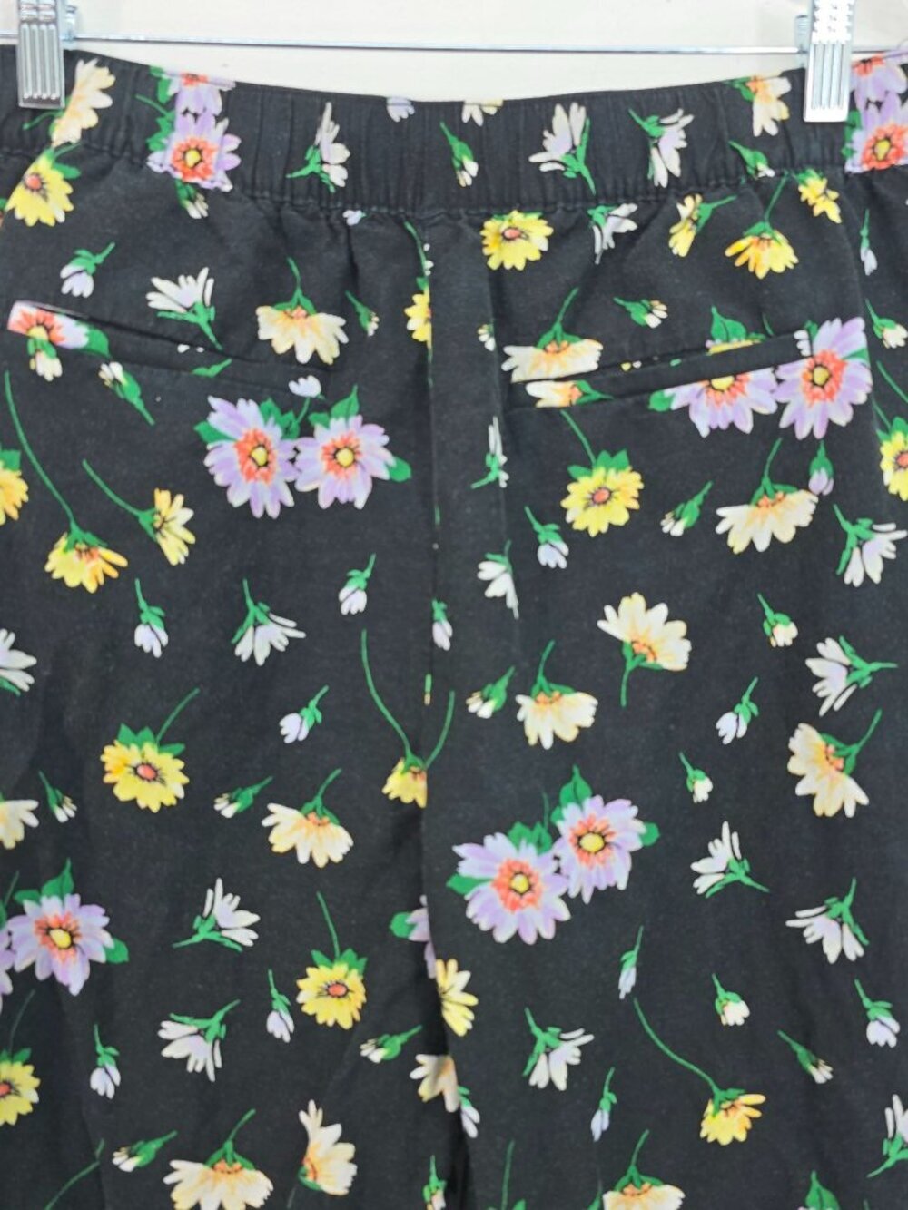 LOFT Florence Tie Waist Fluid Wide Leg Linen Crop Pants Garden Black Women M - Picture 8 of 10